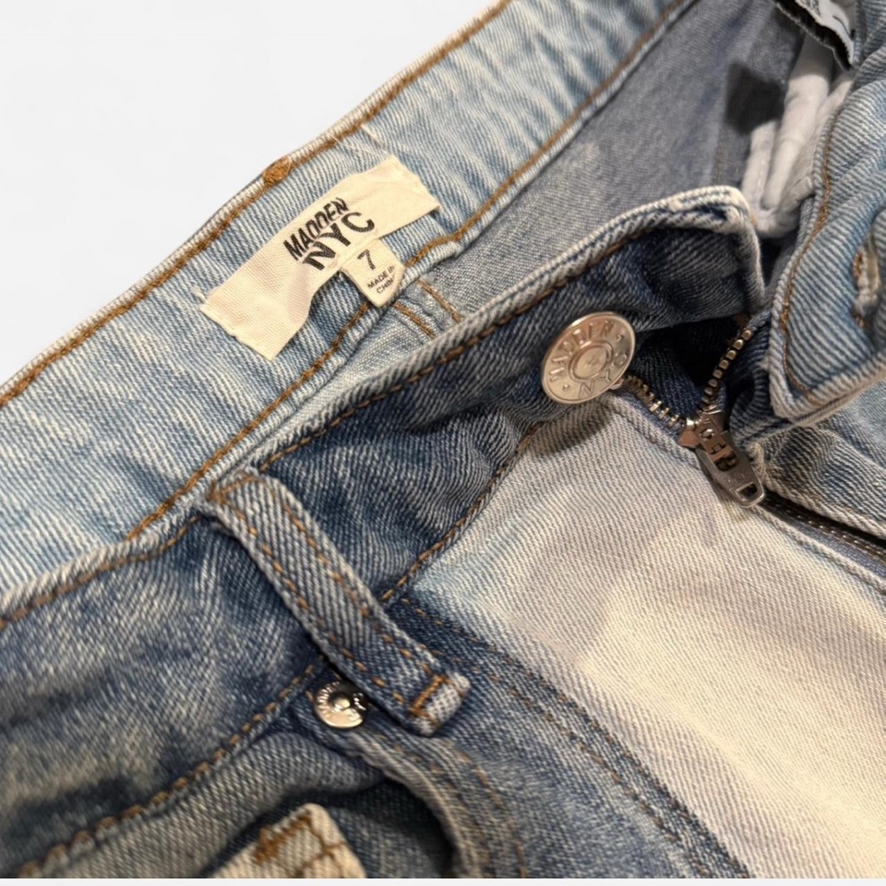 Madden NYC Multi Denim Patchwork Shorts - Picture 3 of 3